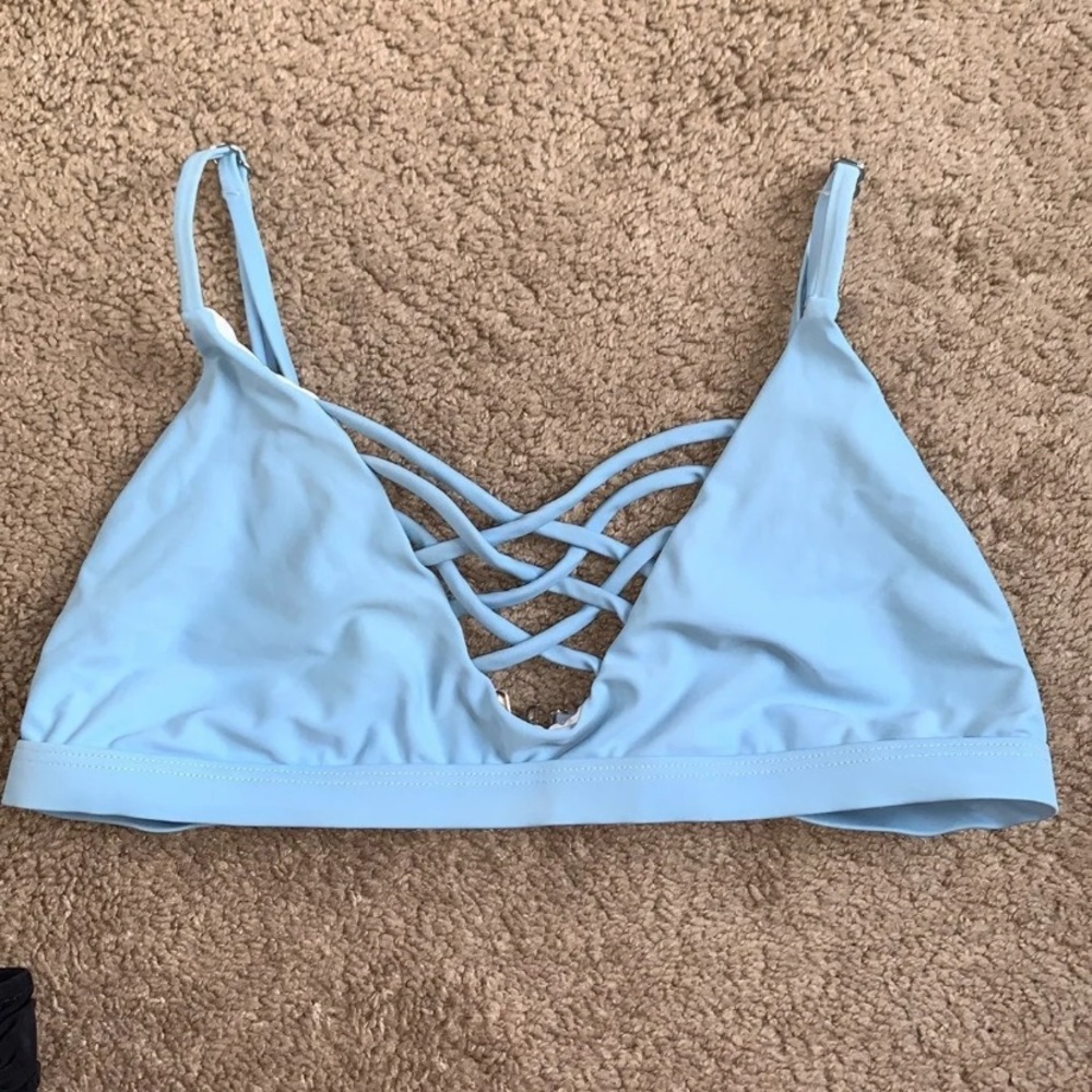 blue bikini top